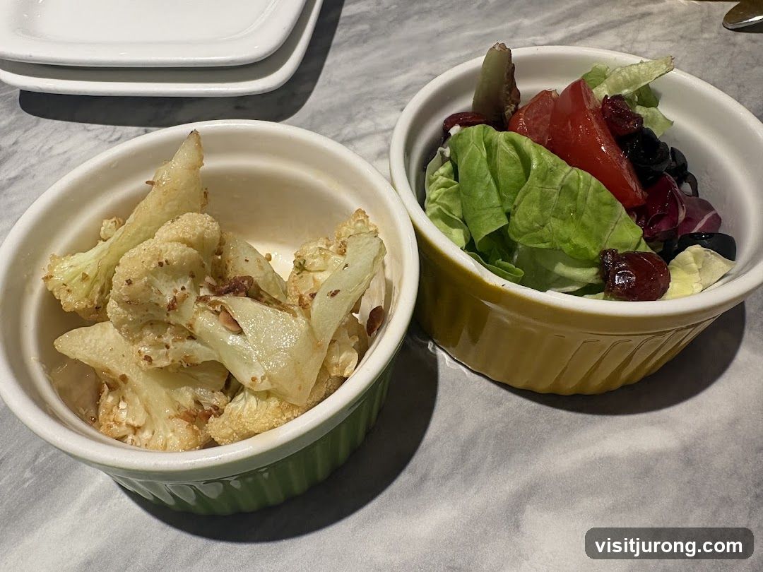 Roasted Cauliflower and Salad