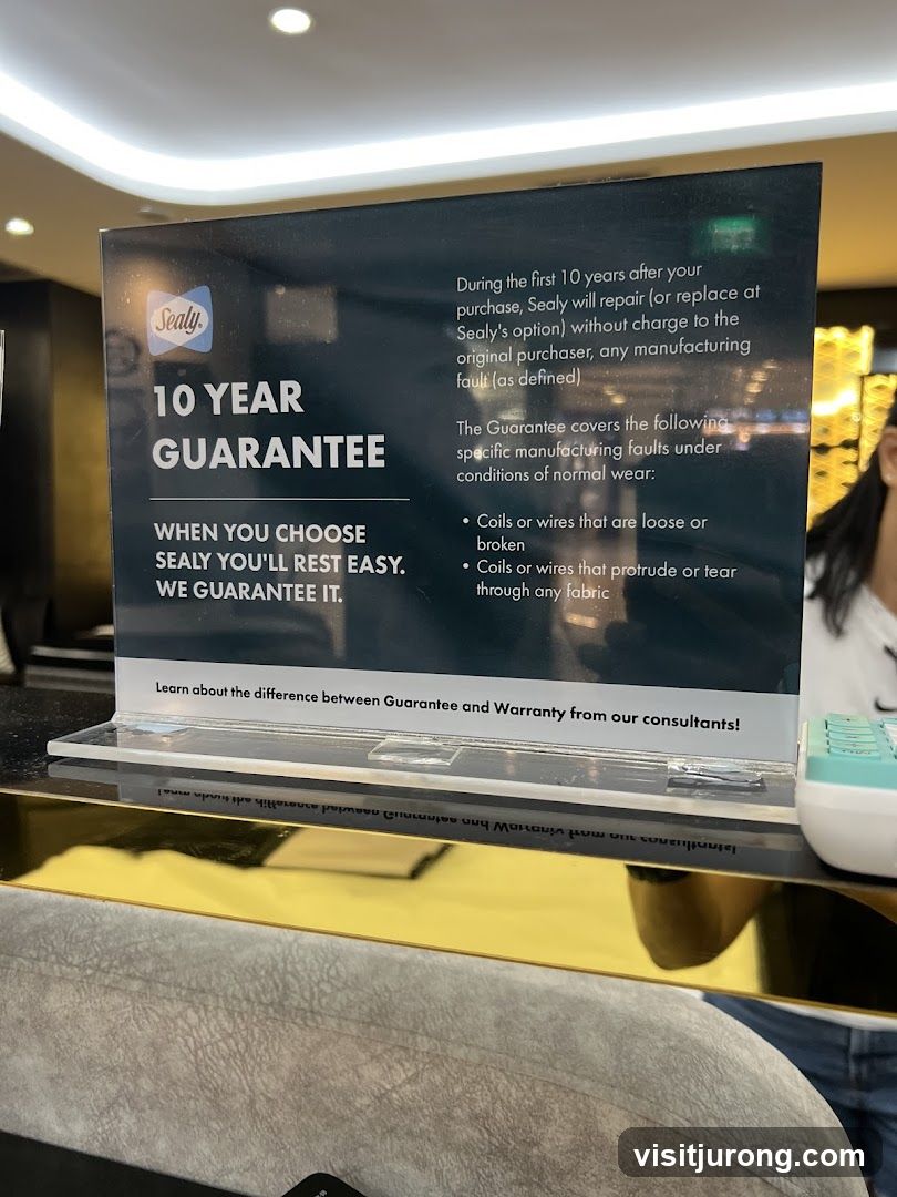 Sealy 10 Year Guarantee Sign