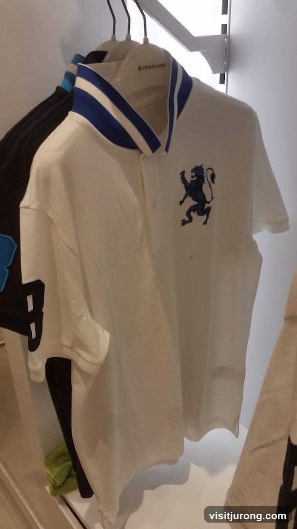 White Polo Shirt with Lion Emblem