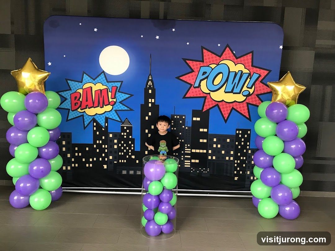 Superhero Themed Party Setup