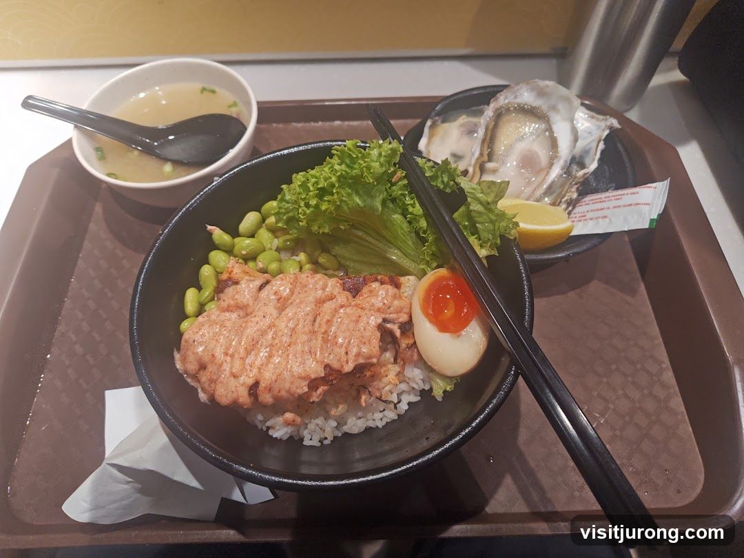 Salmon Donburi with Oysters