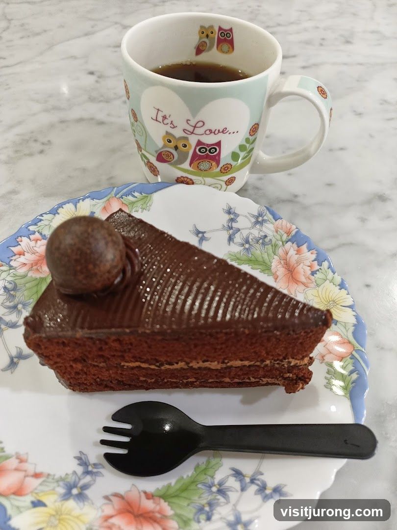 Chocolate cake and coffee