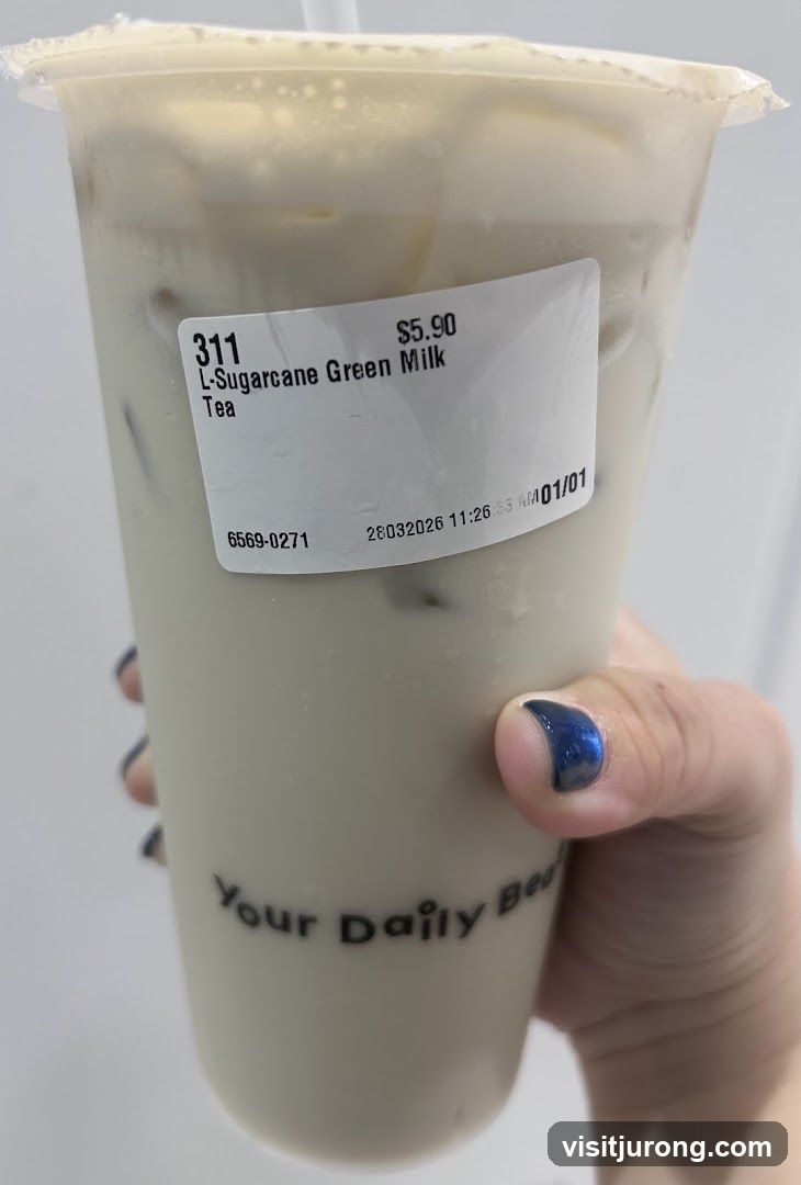 L-Sugarcane Green Milk Tea