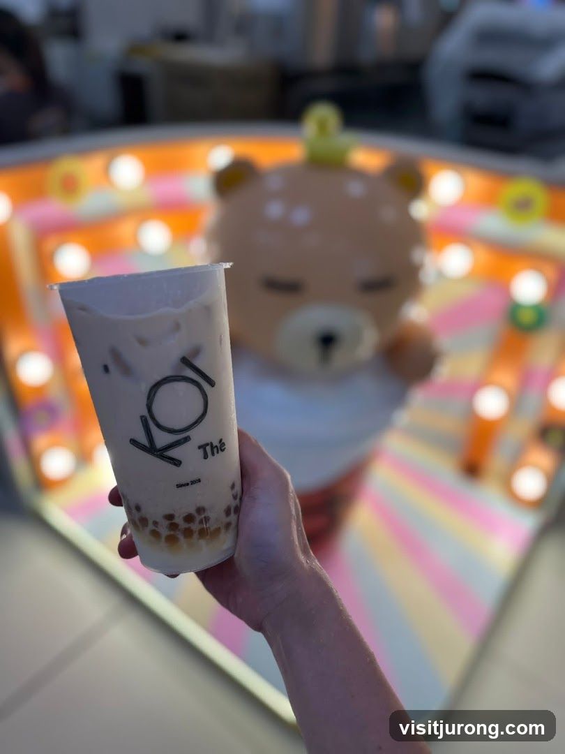 Bubble Tea with Bear Decoration