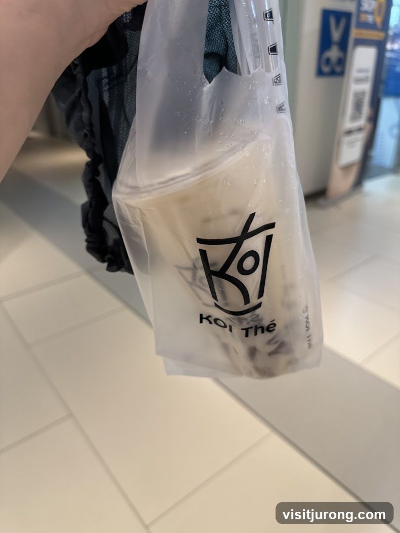 Drink in a branded bag