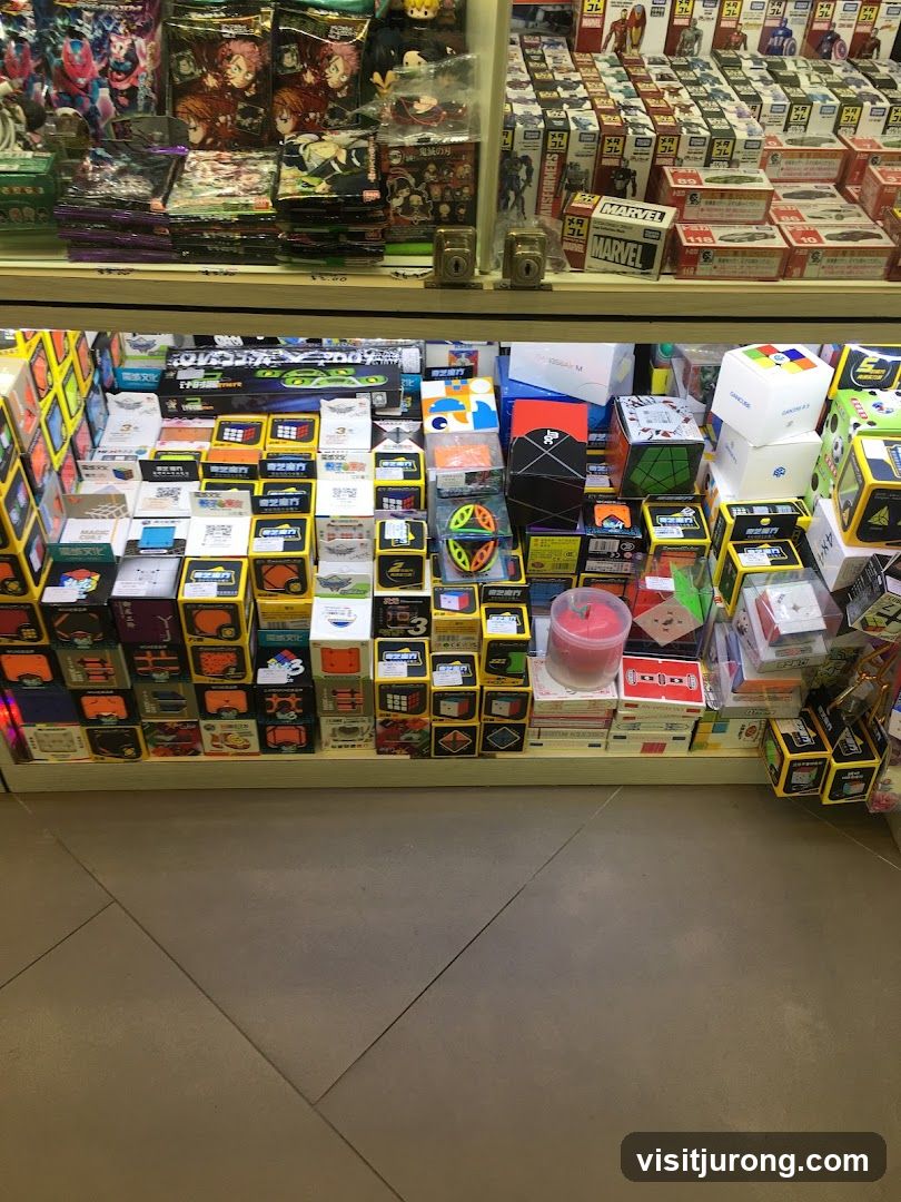 Display of toys and puzzles