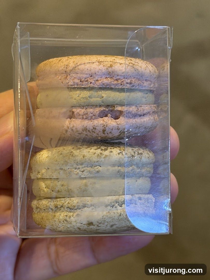 Macarons in a clear box