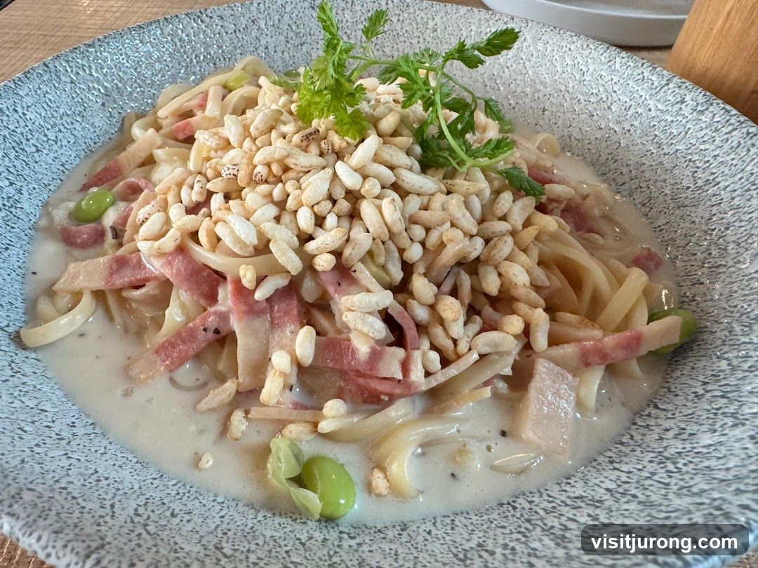 Pasta with Bacon and Edamame