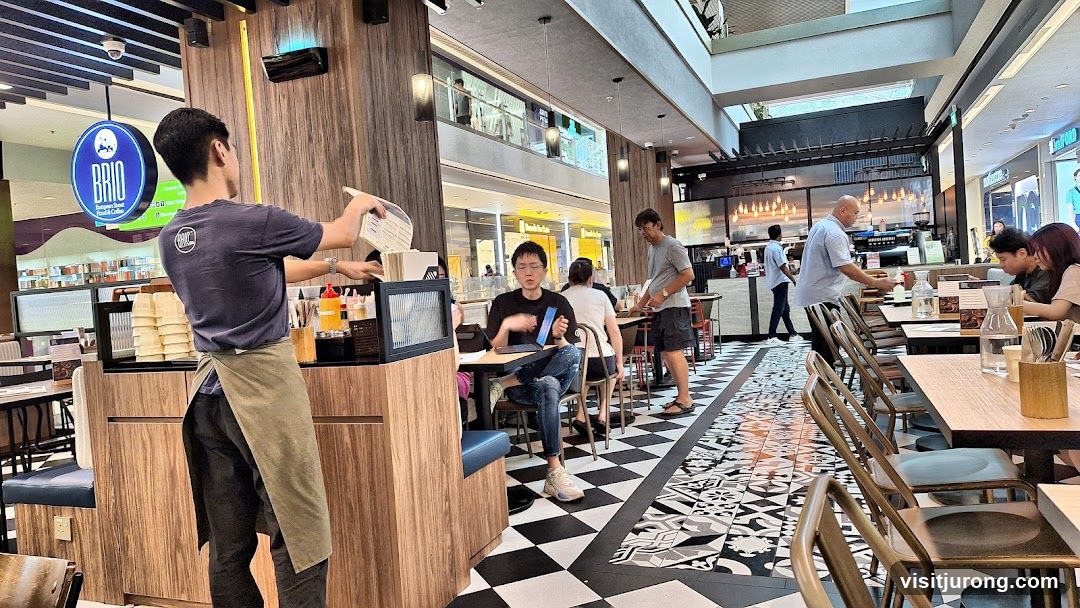 Restaurant Interior with Patrons and Staff