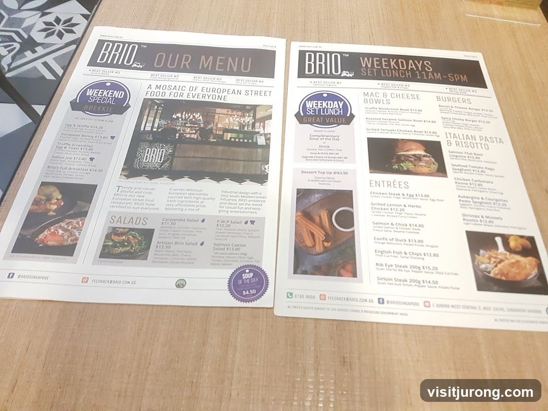 BRIO OUR MENU