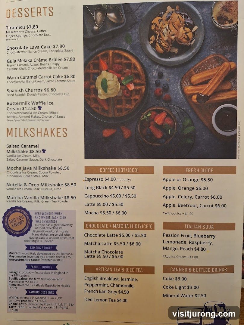 Desserts, Milkshakes, Coffee, Fresh Juice, Italian Soda, Canned & Bottled Drinks