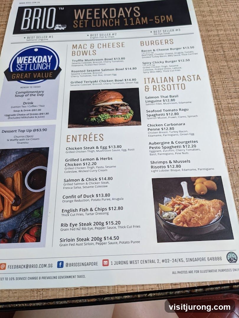 BRIO WEEKDAYS SET LUNCH 11AM-5PM