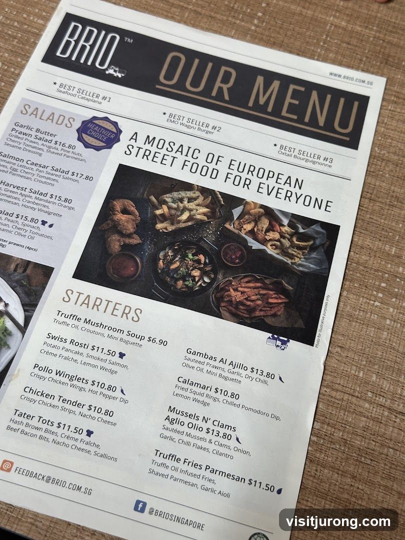 BRIO OUR MENU