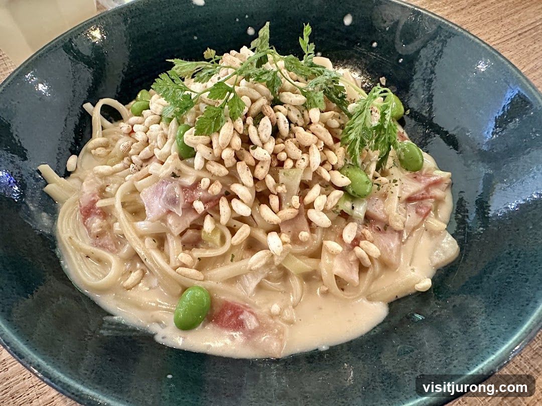 Pasta with Bacon and Edamame