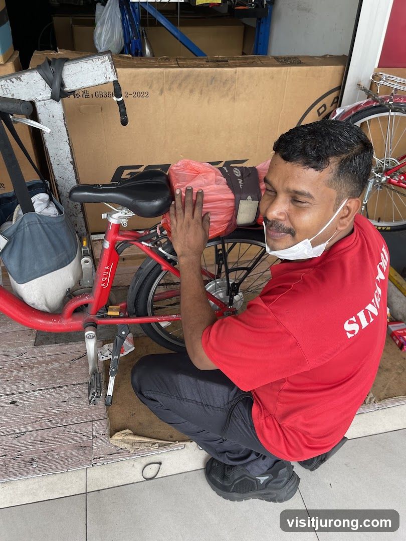Man working on a bicycle