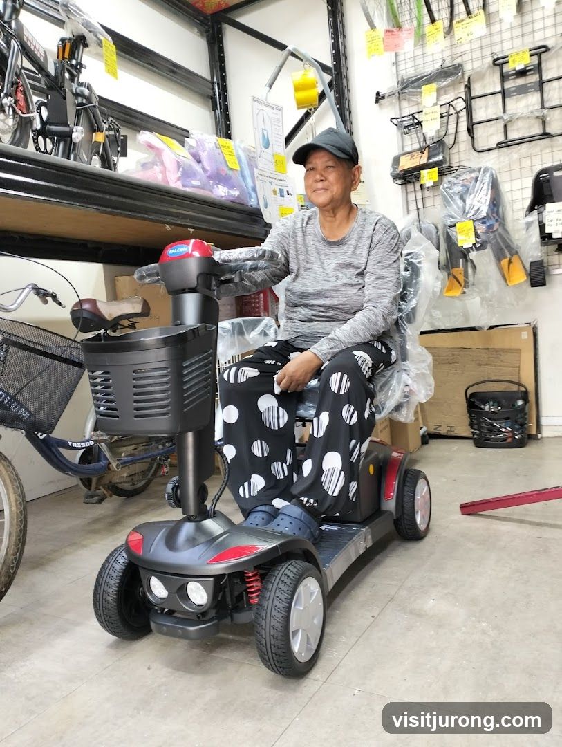 Person on mobility scooter