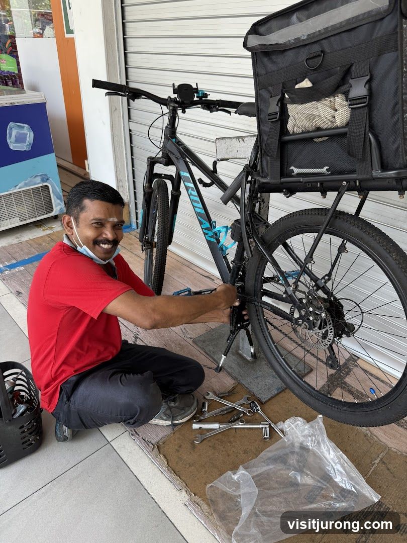 Man fixing a bicycle