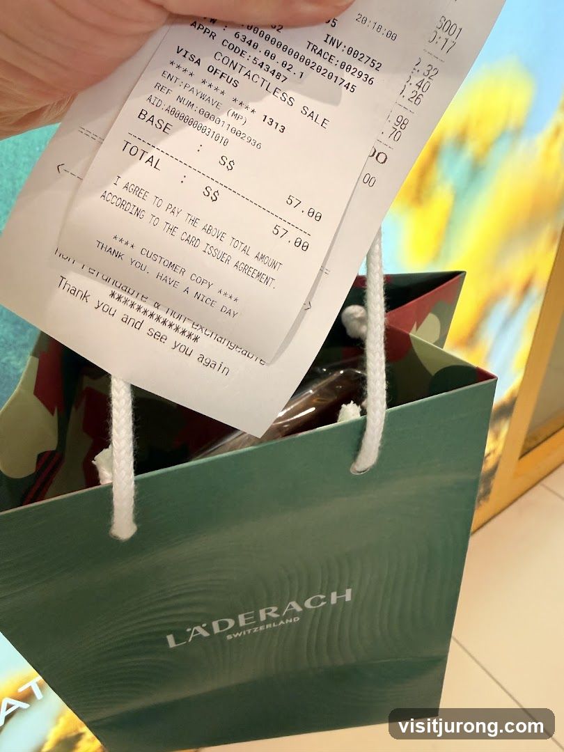 Läderach Receipt and Shopping Bag