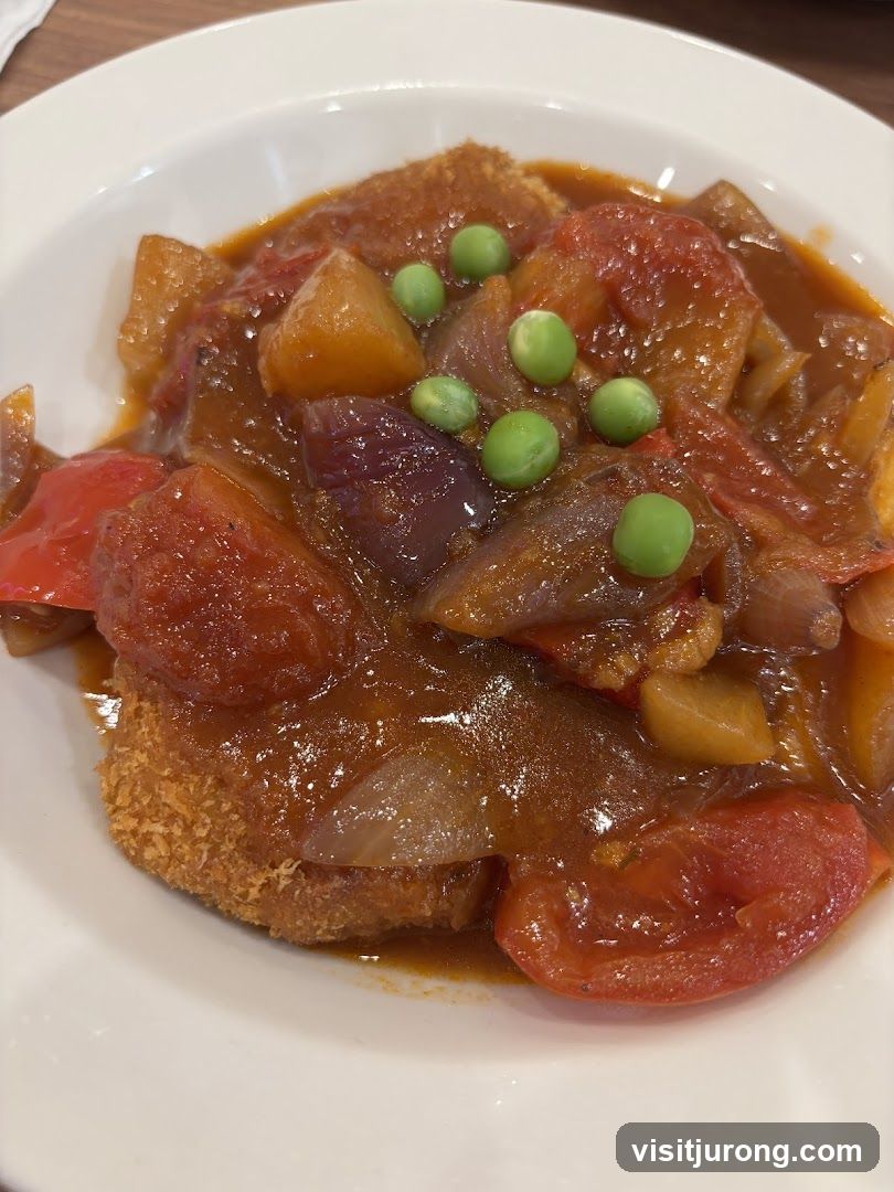Breaded Cutlet with Vegetable Stew