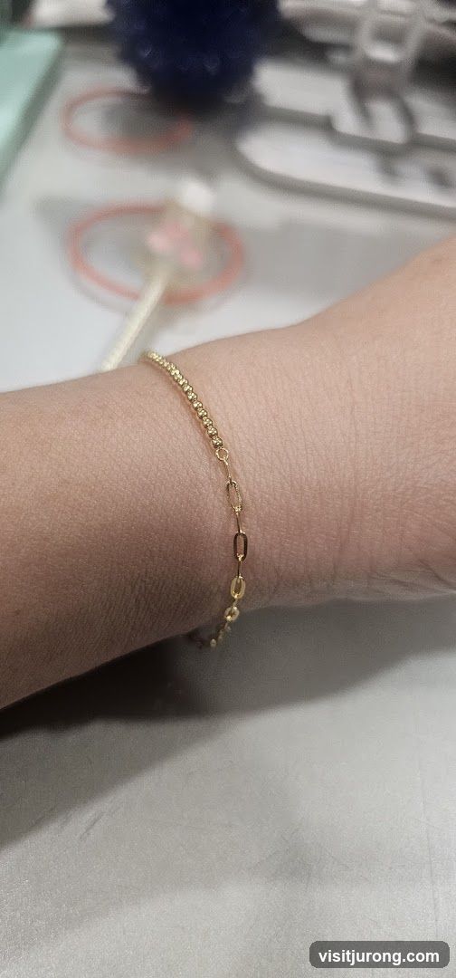Gold Bracelet on Wrist
