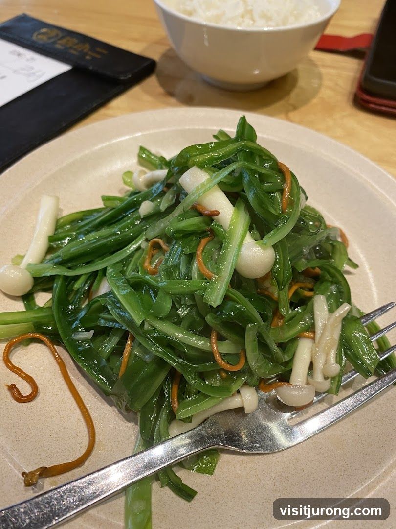Stir-fried Greens with Mushrooms