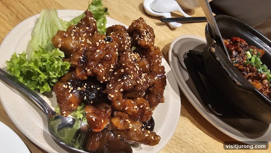 Sesame Chicken and Spicy Eggplant