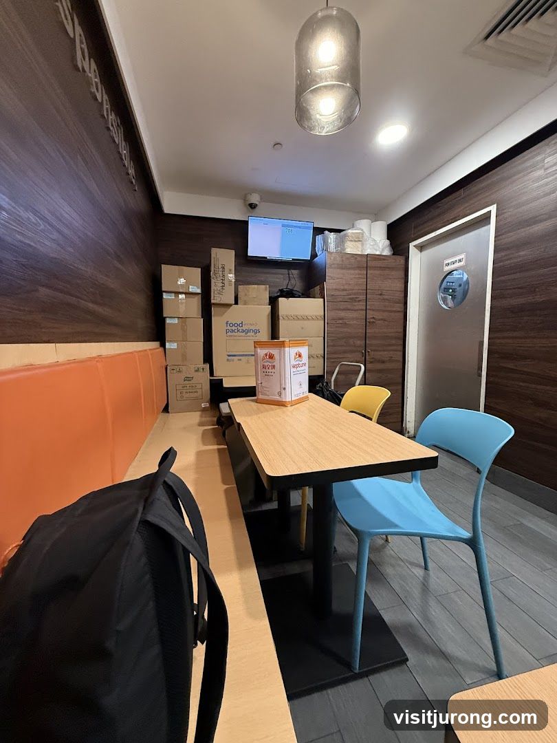 Restaurant Interior with Boxes