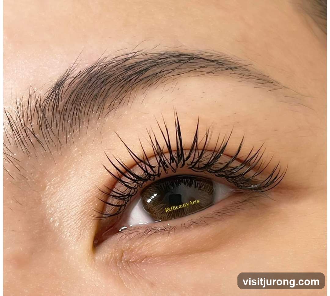Close-up of an eye with dramatic eyelashes