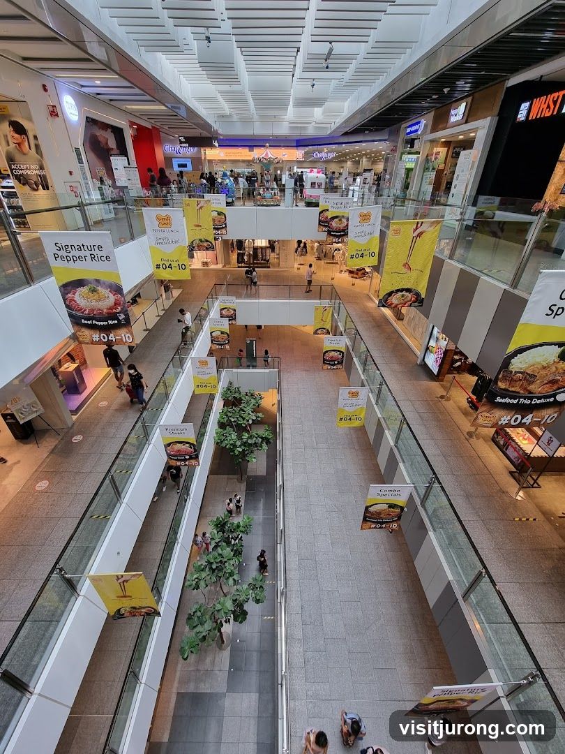 Shopping Mall Interior with Banners