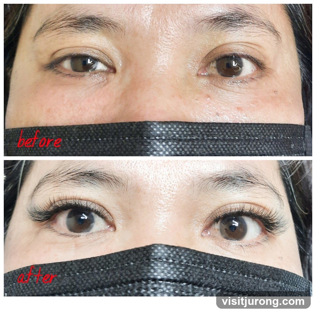 Before and After Eyelash Extension