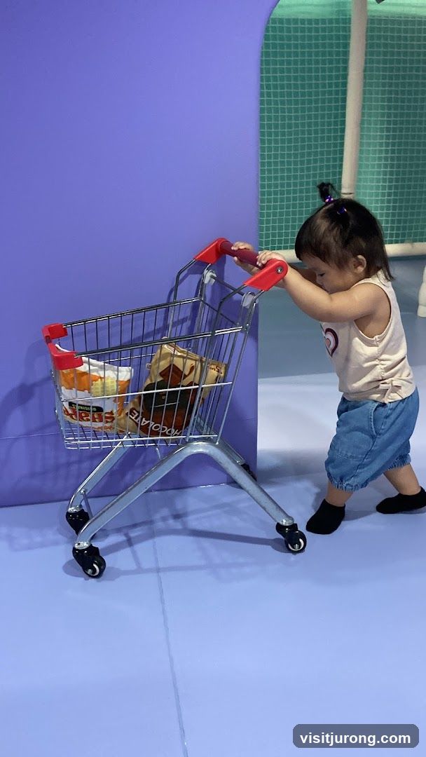Child Pushing Shopping Cart