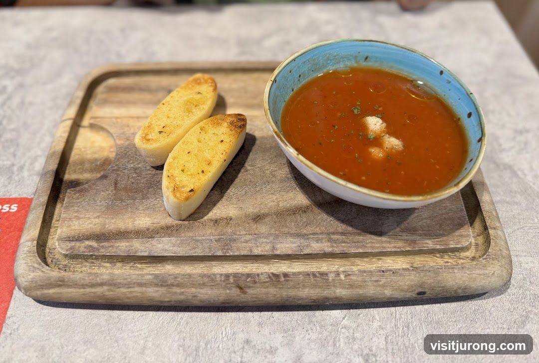 Tomato Soup with Garlic Bread