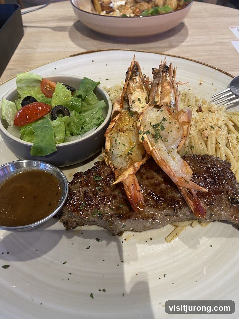 Steak and Shrimp Pasta