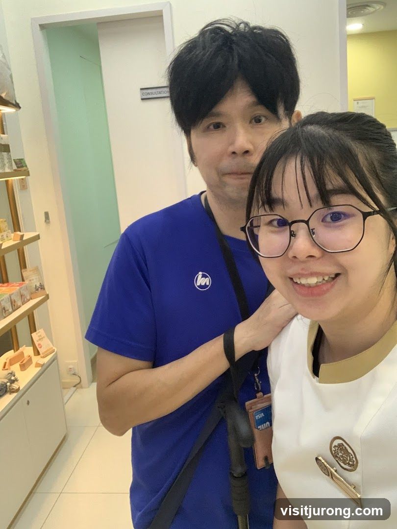 Two people in a store
