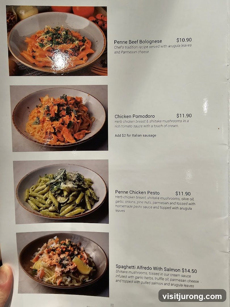 Pasta Menu