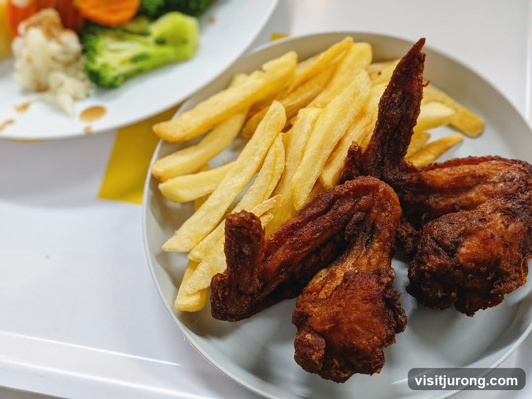 Fried Chicken Wings and Fries