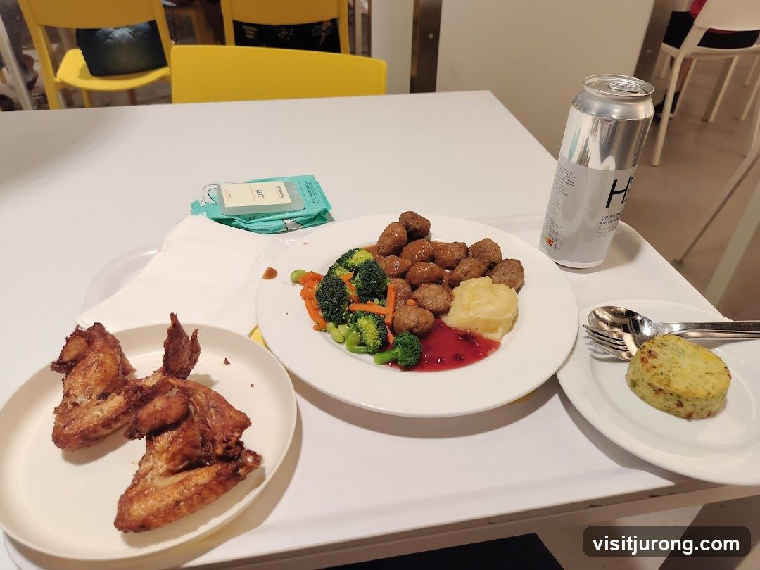 Meal with Meatballs and Chicken Wings
