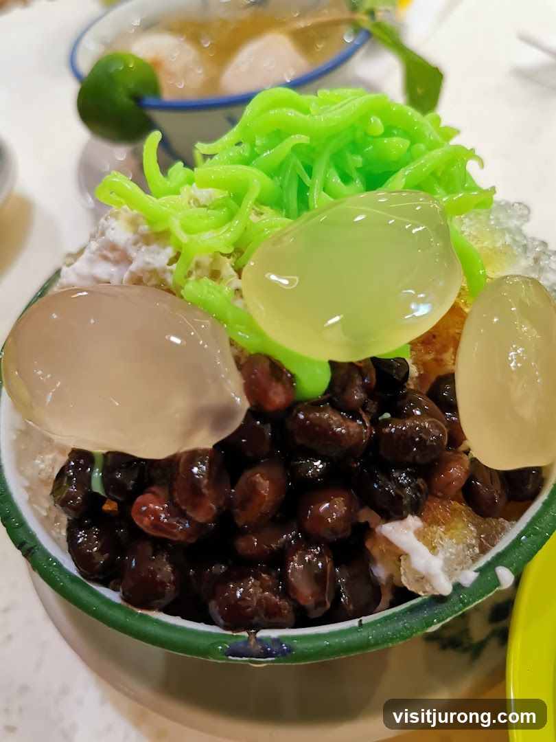 Dessert with Red Beans and Green Jelly
