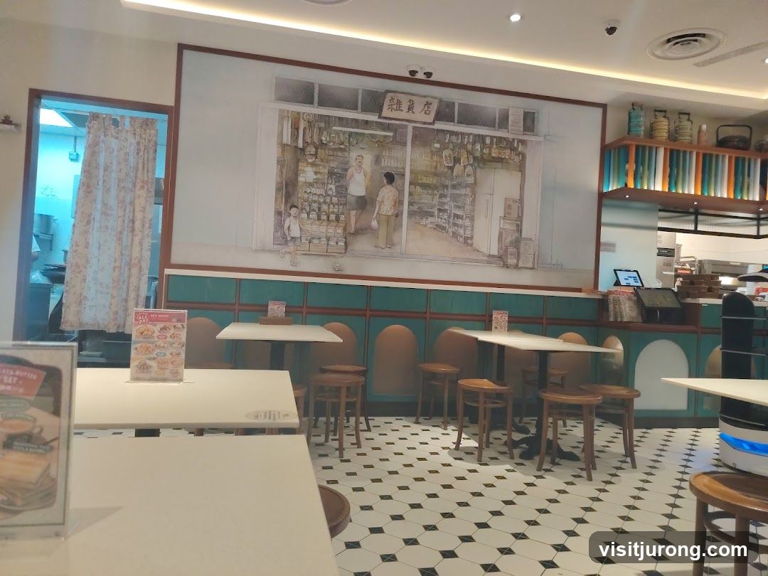 Restaurant Interior with Mural