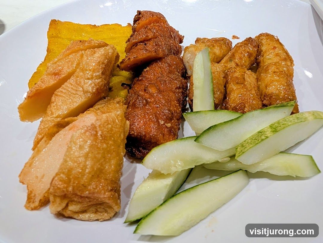Fried Appetizers with Cucumber Slices