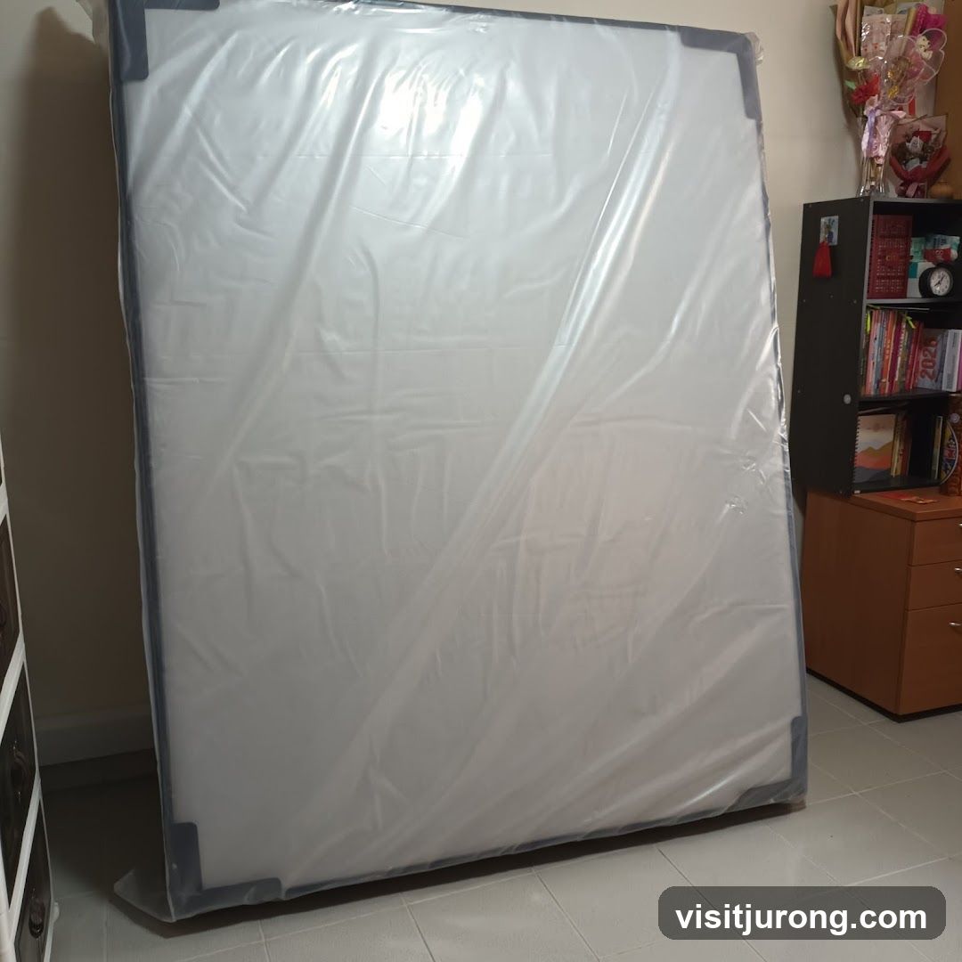 Mattress in Plastic Packaging