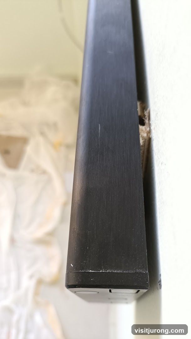 Black Metal Trim on Wall