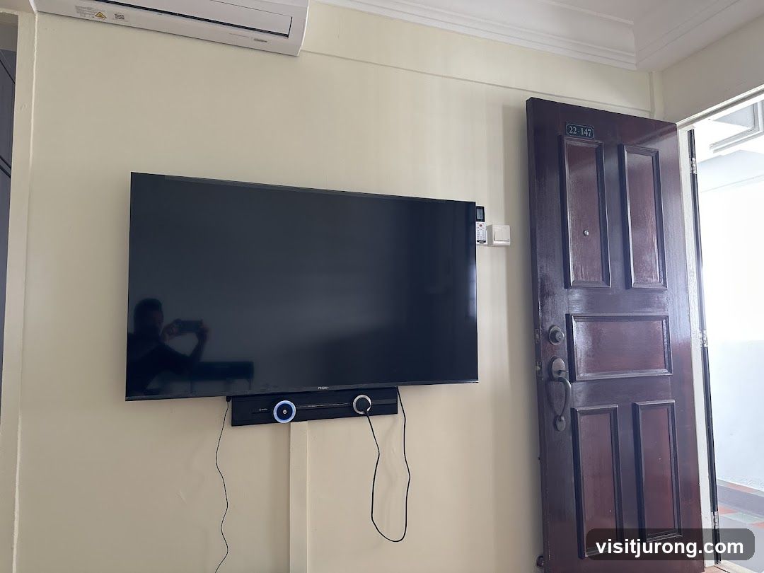 Room Interior with TV and Door