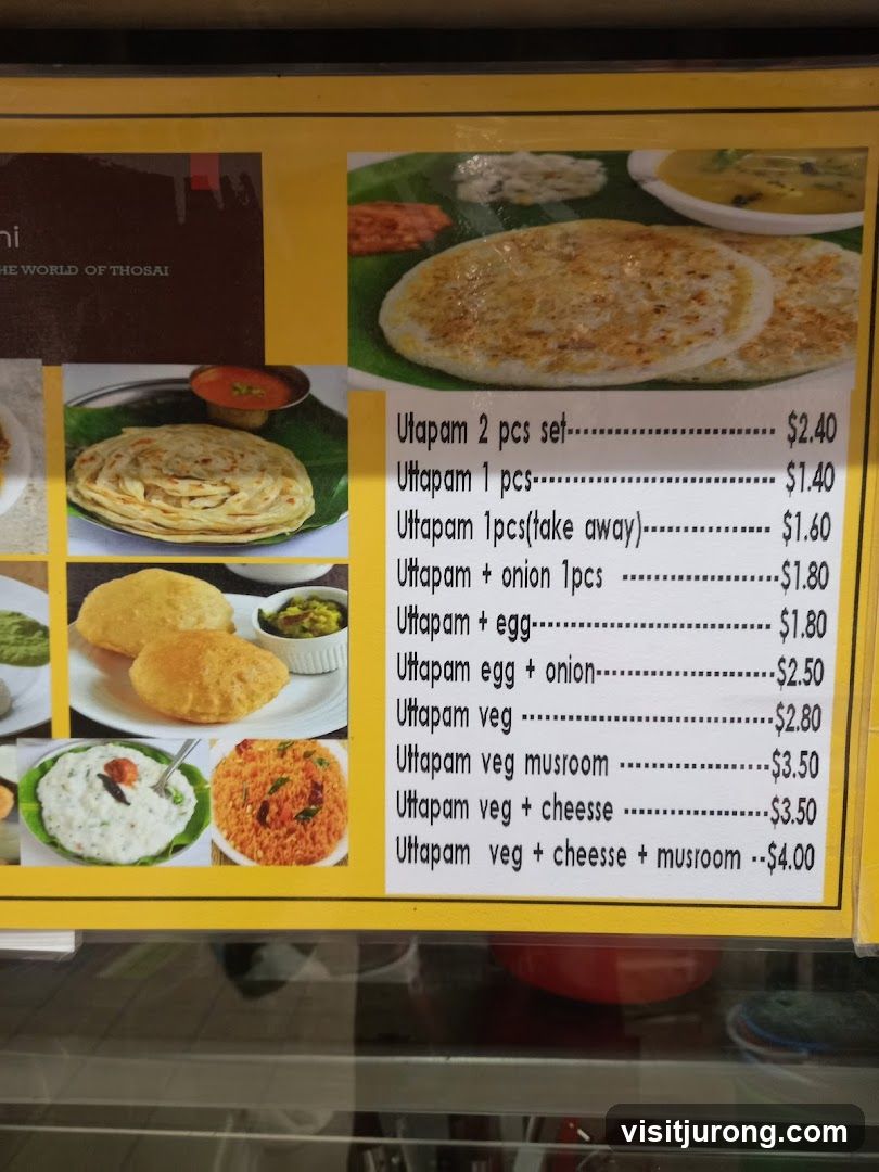 Uttapam Menu