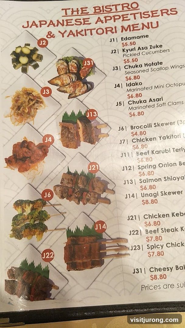 THE BISTRO JAPANESE APPETISERS & YAKITORI MENU