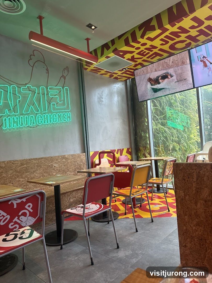 Restaurant Interior with Neon Signage