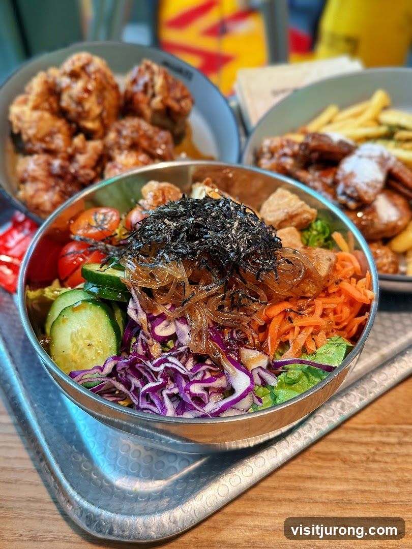 Korean Fried Chicken and Bibimbap Bowl