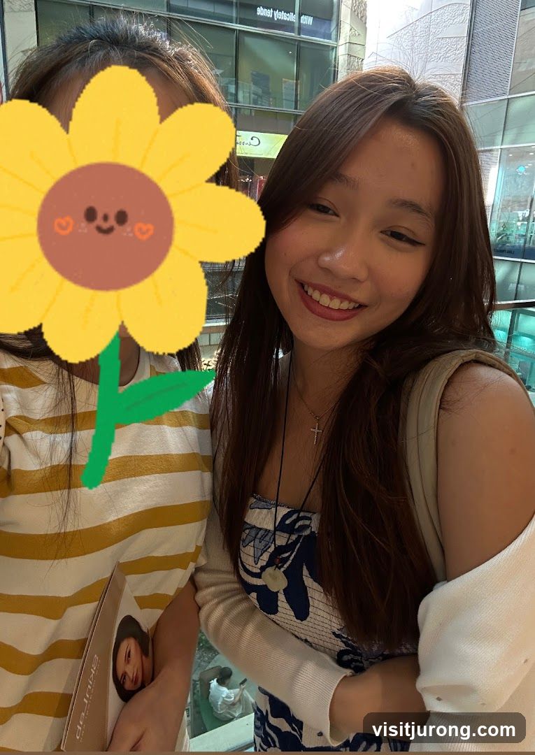 Two young women smiling