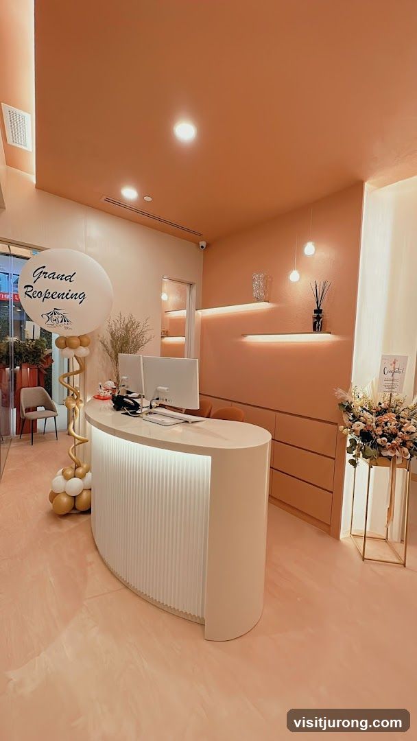 Reception Area with Grand Reopening Balloon