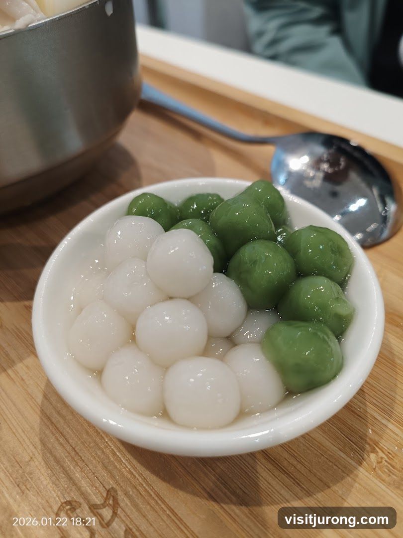 Dessert with White and Green Balls